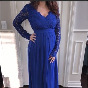 Pinkblush maternity dress royal blue size S chiffo